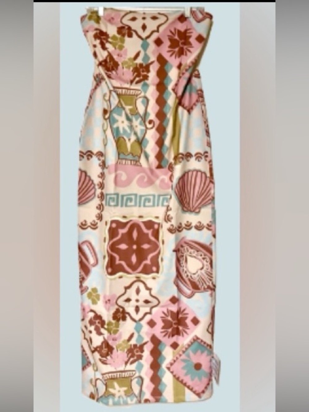 ASOS DESIGN strapless midi dress in colorful tapestry print - US Size 8 - Picture 3 of 6